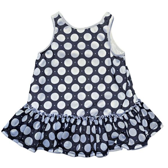 pippa & Julie Navy Polka Dot Mesh Skirted Tank Top - Picture 4 of 5
